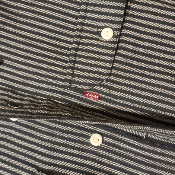 Levi's Striped Work Shirt - St. Jean Church, Mary, Jesus Print Patch Embroidered - Picture 10 of 17